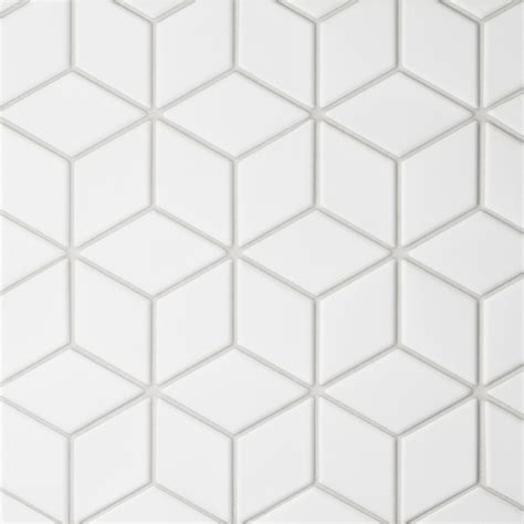 Le Cafe 2" x 3" Diamond Matte Porcelain Mosaic Tile in White ...