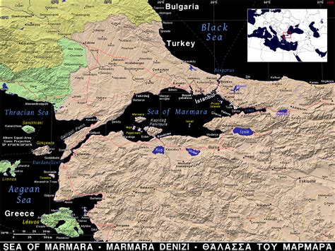 Sea of Marmara · Public domain maps by PAT, the free, open source, portable atlas
