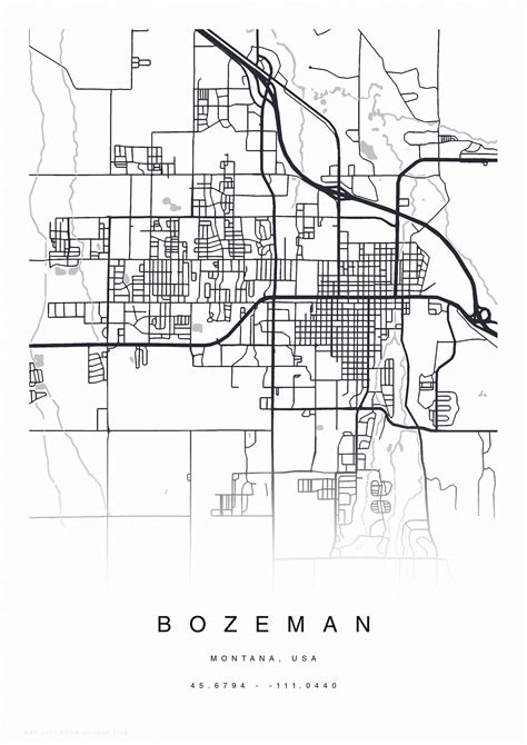 Bozeman Montana City Map Bozeman, Montana Street Map