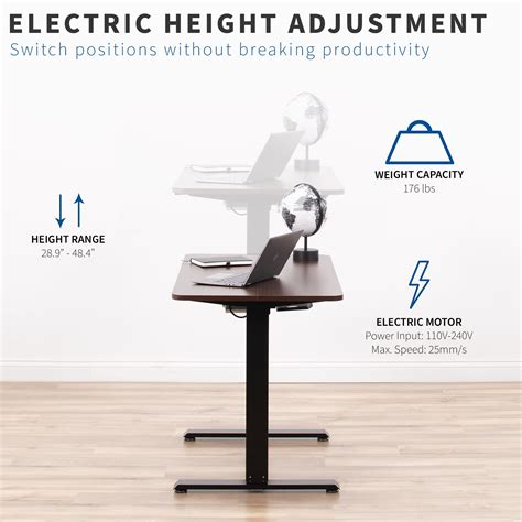Buy VIVO Electric 44x 24 Sit Stand Desk Workstation, Dark Wood Top ...