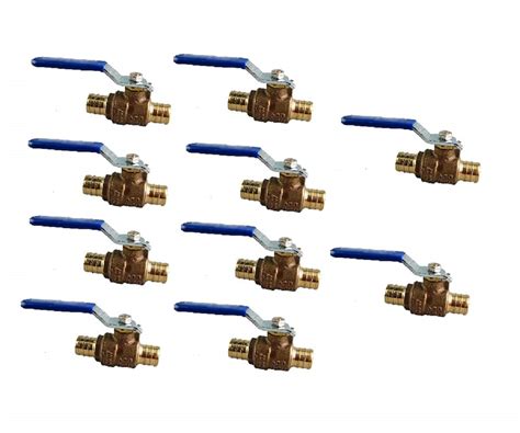 Buy EZ-Fluid 1/2" Pex Brass Ball Valve Full Port Water Stop Shut Off,No ...