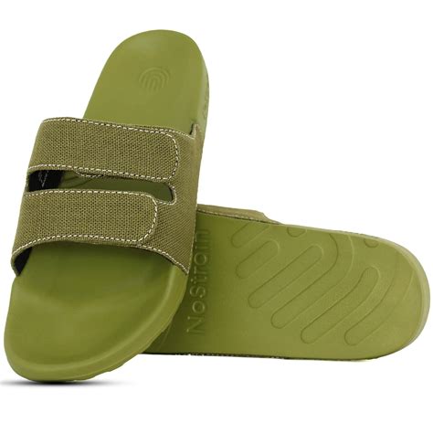Linen Parallel Sugar Sliders - Olive Green Men (Geva 12)
