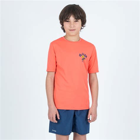 Kid’s short-sleeved anti-uv t-shirt - 100 graph orange