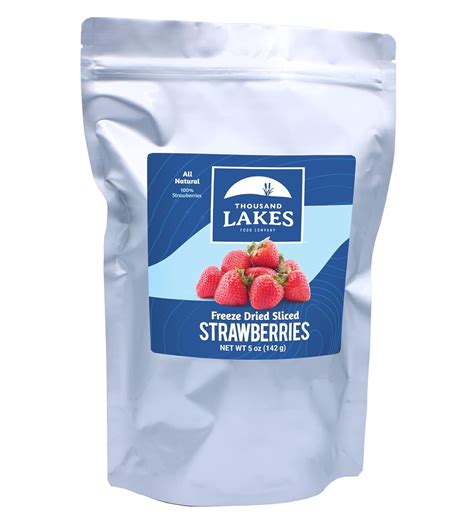 Thousand Lakes Freeze Dried Sliced Strawberries - Bulk 5oz | No Sugar ...