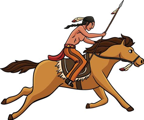 Native American Indian Riding a Horse Clipart 34812272 Vector Art at ...