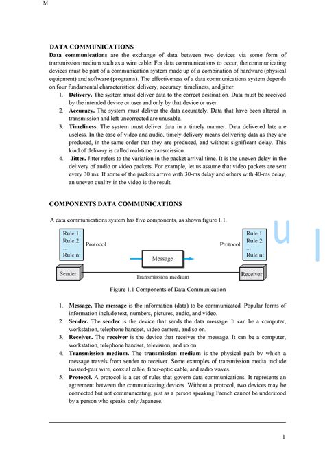 CN 1st Module - DATA COMMUNICATIONS M Data communications are the ...
