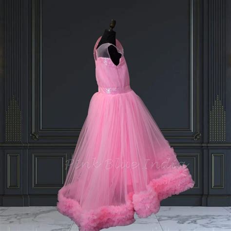 Pink High-Low Structured Dress/Gown for Baby Girls Birthday ...