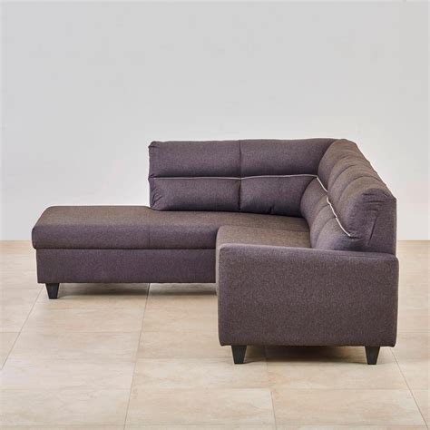 Buy Helios Clary Fabric 3-Seater Left Corner Sofa with Chaise - Brown ...
