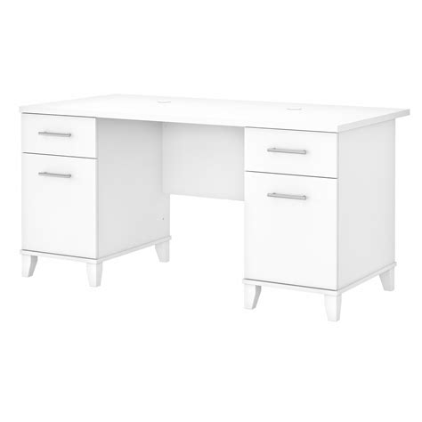 Buy Bush Furniture Somerset 60 in Double Pedestal Desk with 2 File ...