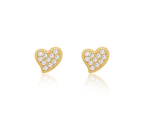 Diamond Heart Stud Earrings – Sriya