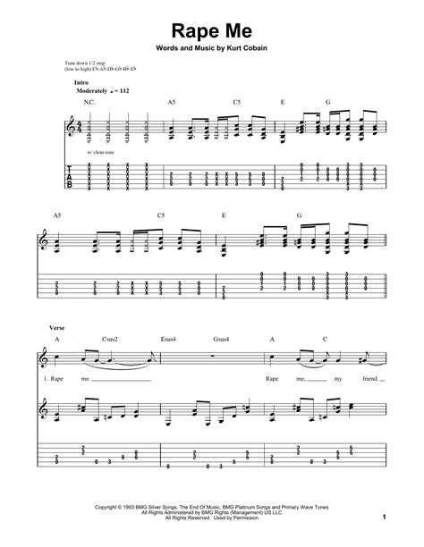 Rape Me by Nirvana - Easy Guitar Tab - Guitar Instructor