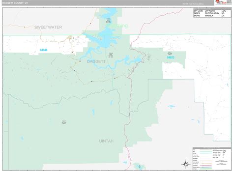 Daggett County, UT Wall Map Premium Style by MarketMAPS - MapSales
