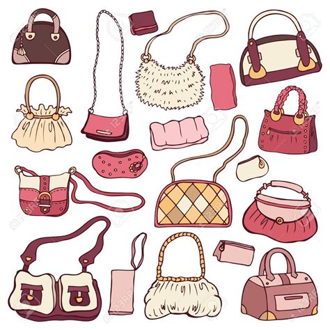 Collection women s handbags Hand drawn vector isolated Stock Vector ...