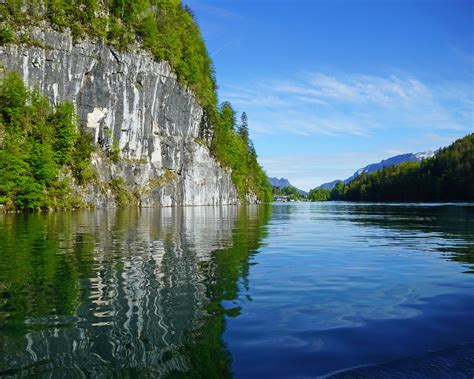 Download wallpaper 1280x1024 rock, trees, lake, reflection, landscape ...