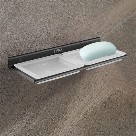 LIPKA Fire Double Soap Dish | Black Space-Grade Aluminium Wall-Mount ...