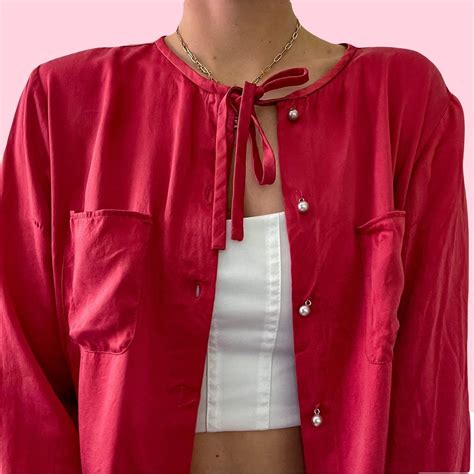 Talbots Women's Red Blouse | Depop