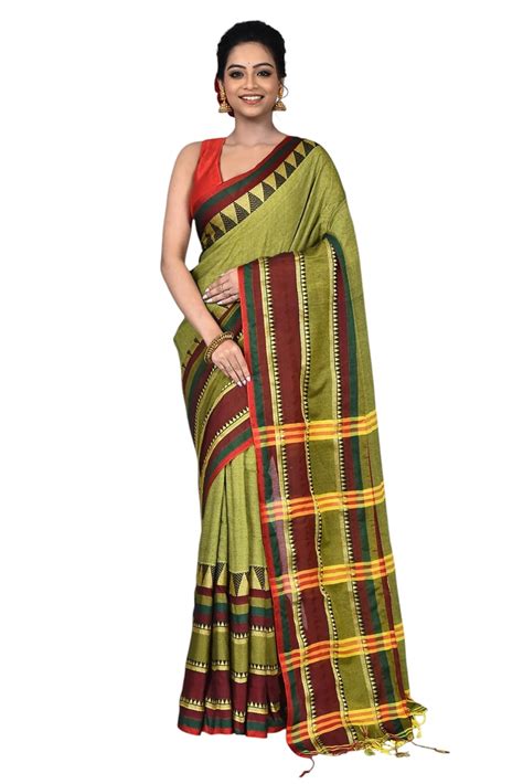 Buy Moumita's Saree Women's Bengal Traditional Madhubani cotton ...