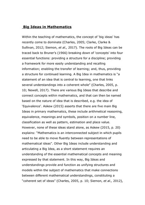 Big Ideas in Mathematics Final FA - Big Ideas in Mathematics Within the ...