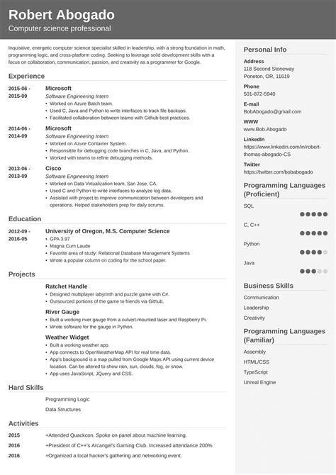 Resume of Computer Science 的图像结果