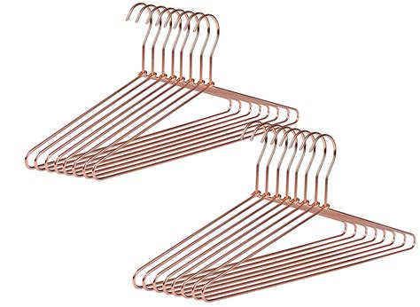 Quality Hangers Rose Gold Sturdy Metal Hangers - 17 Inch Copper Clothes ...