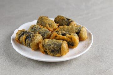 Kimmari or gimmari korean fried snack tempura made from seaweed laver ...