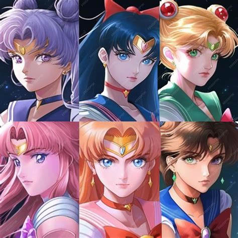 Premium AI Image | The four characters of the sailor moon.