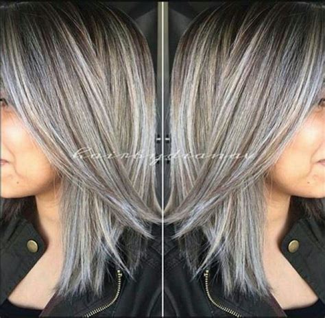 Ash Brown and titanium | Gray hair highlights, Silver hair color ...