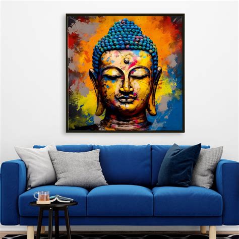 Serene Wisdom: Lord Buddha Wall Art Paintings for Home and Office Decor ...