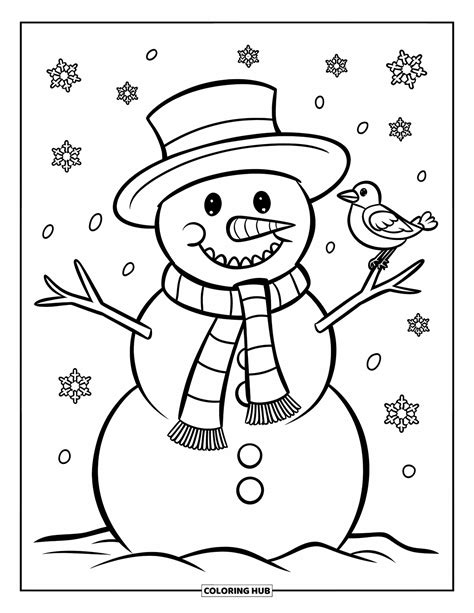 195+ Snowman Coloring Pages for Kids & Adults (Free Printable PDFs)