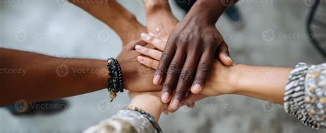 The Symbolic Gesture of Unity Among Diverse Hands 66277256 Stock Photo ...
