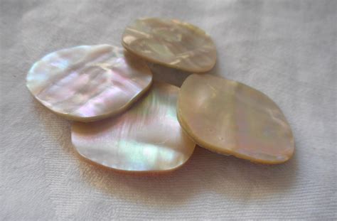 Set/ 4 Square 1 1/8” Iridescent Mother of Pearl Shell Clothing ...