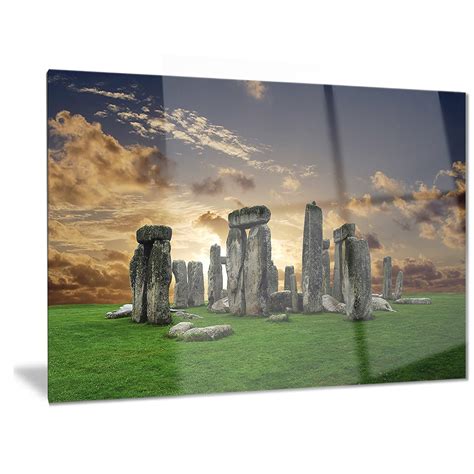 Designart Stonehenge-Landscape Photography Metal Wall Art-MT6820-28x12 ...