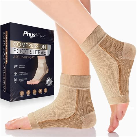 (2 pack) PhysFlex Compression Socks for Plantar Fasciitis, Achilles ...