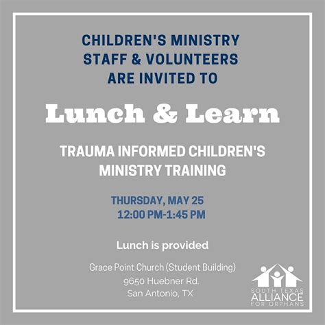 Childrens Ministry Trauma Training Lunch & Learn, Grace Point Church ...