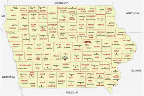 State Of Iowa County Map With Cities at Isabelle Rivers blog