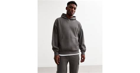 Dark Grey Oversized Cotton Blend Hoodie | New Look