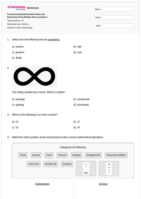 50+ Multiple Representations worksheets for Class 6 on Wayground | Free ...