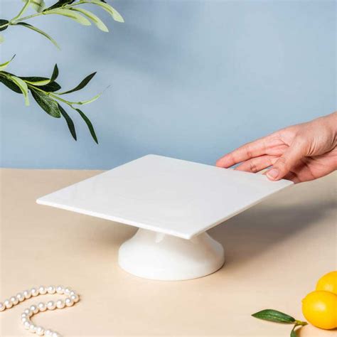 Serena White Square Cake Stand 8 Inch Small Online - Premium Cake Stand ...