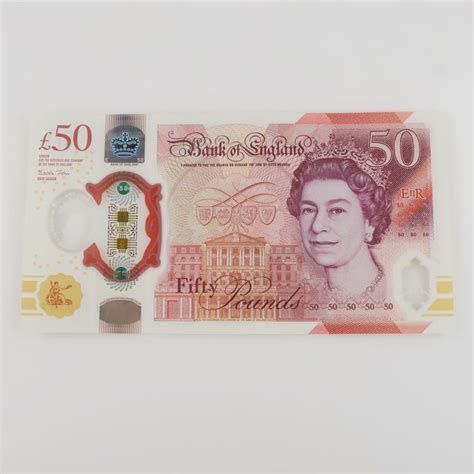 50 British Pounds Sterling Polymer Banknote - AA09 | Property Room