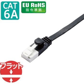 LANケーブル CAT6A準拠 ギガビット 爪折れ防止 フラット より線 スリムコネクタ RoHS 1.4mm エレコム 【通販モノタロウ】
