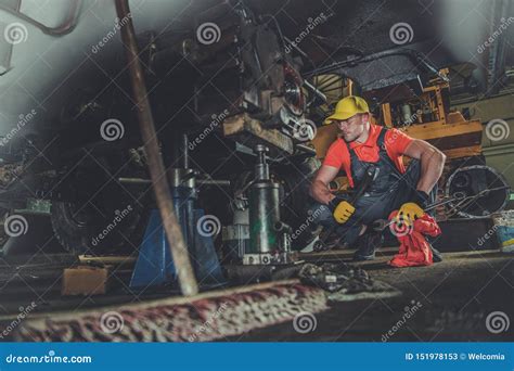 Heavy Equipment Repair Shop Stock Image - Image of bulldozer ...