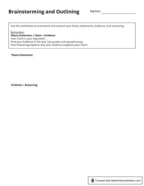 Image result for Outlining Worksheets