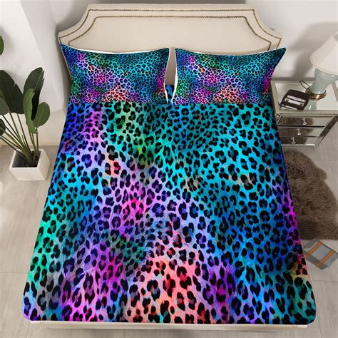 Rainbow Leopard Print Bedding
