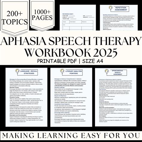 Aphasia Pack, PDF, Patient Handouts, Worksheets, Resources, Stroke, CVA ...