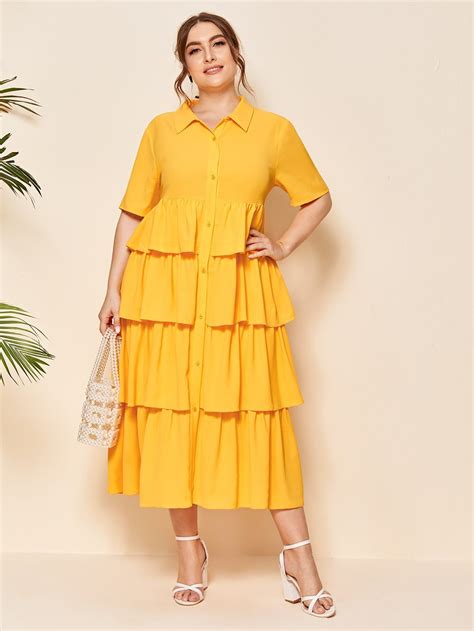 SHEIN Plus Belted Polka-dot Print Maxi Dress | Plus size shirt dress ...