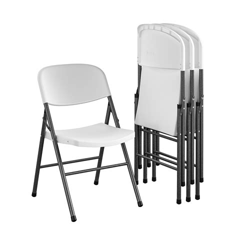 Mainstays Premium Resin Folding Chair, 4-Pack, White - Walmart.com