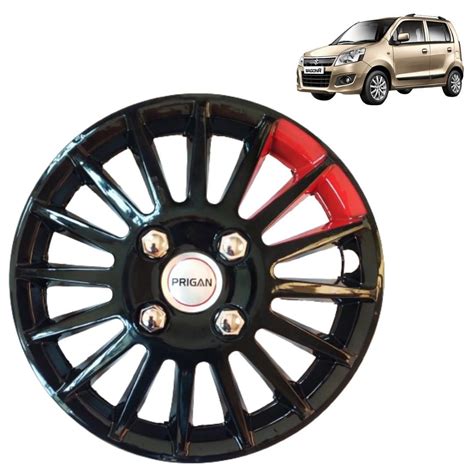 Prigan Wheel Cover for Maruti Wagon R LXI 13 Inch Black Red Wheel Cap ...