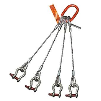 Four Leg Bridle Wire Rope Sling | 8.8 Ton Vertical Rated | Thimble-to ...
