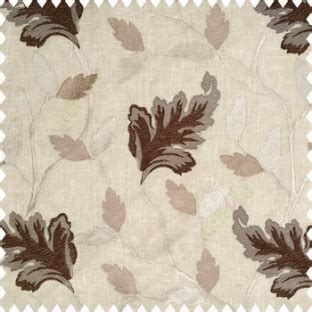 Dark brown beige grey traditional designs embroidery floral leaves ...