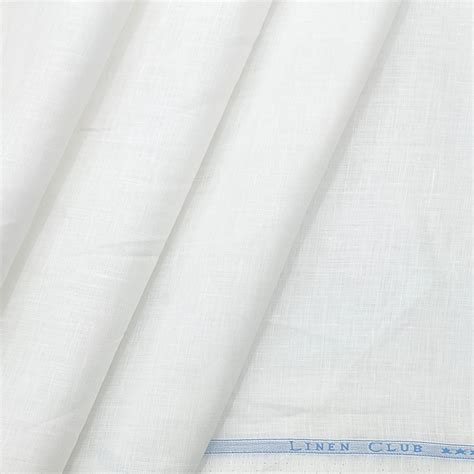 Shirt Fabric Linen Club Pure Linen 120Lea Premium Plain White - ManTire